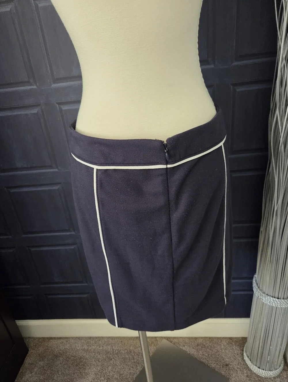 Loft Navy Blue Knee Length Skirt For Business Wear